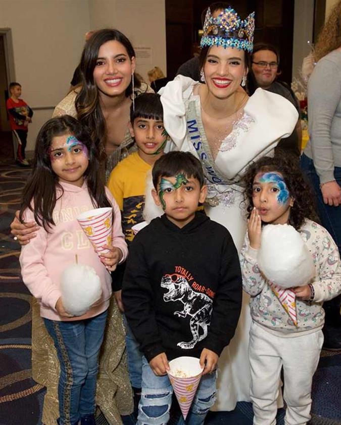 Miss World queens Vanessa Ponce de Leon and Stephanie Del Valle chief of guests at Rays of Sunshine Christmas party